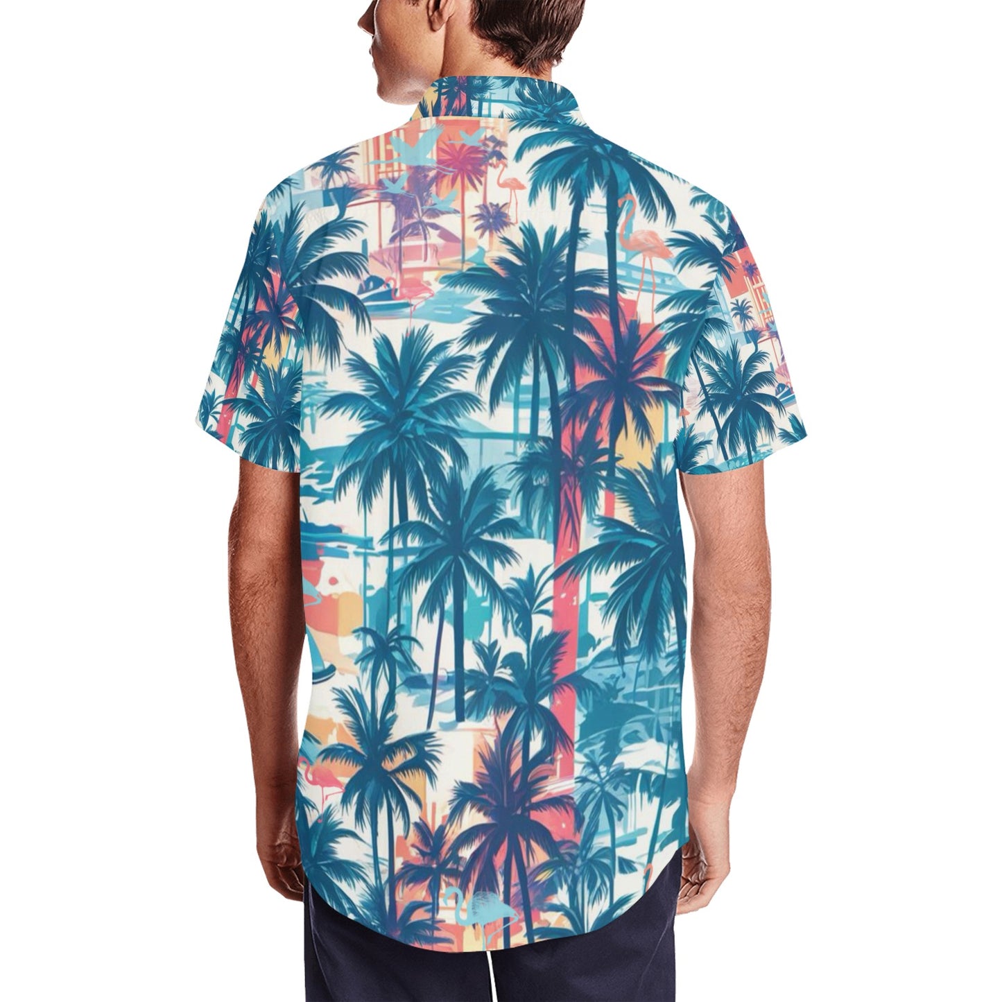 Men's Short Sleeve Shirt With Lapel Collar (Model T54)