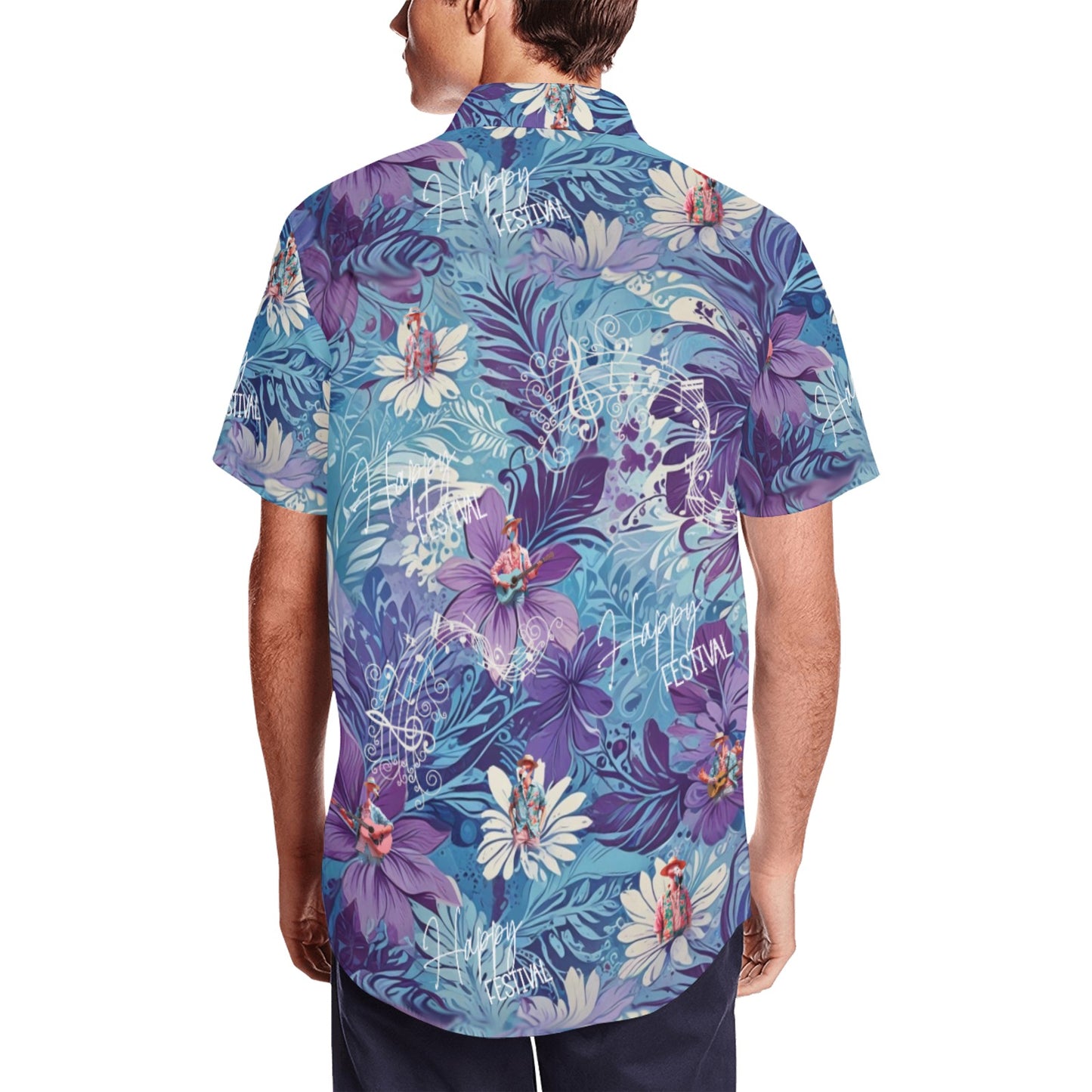 Men's Short Sleeve Shirt With Lapel Collar (Model T54)