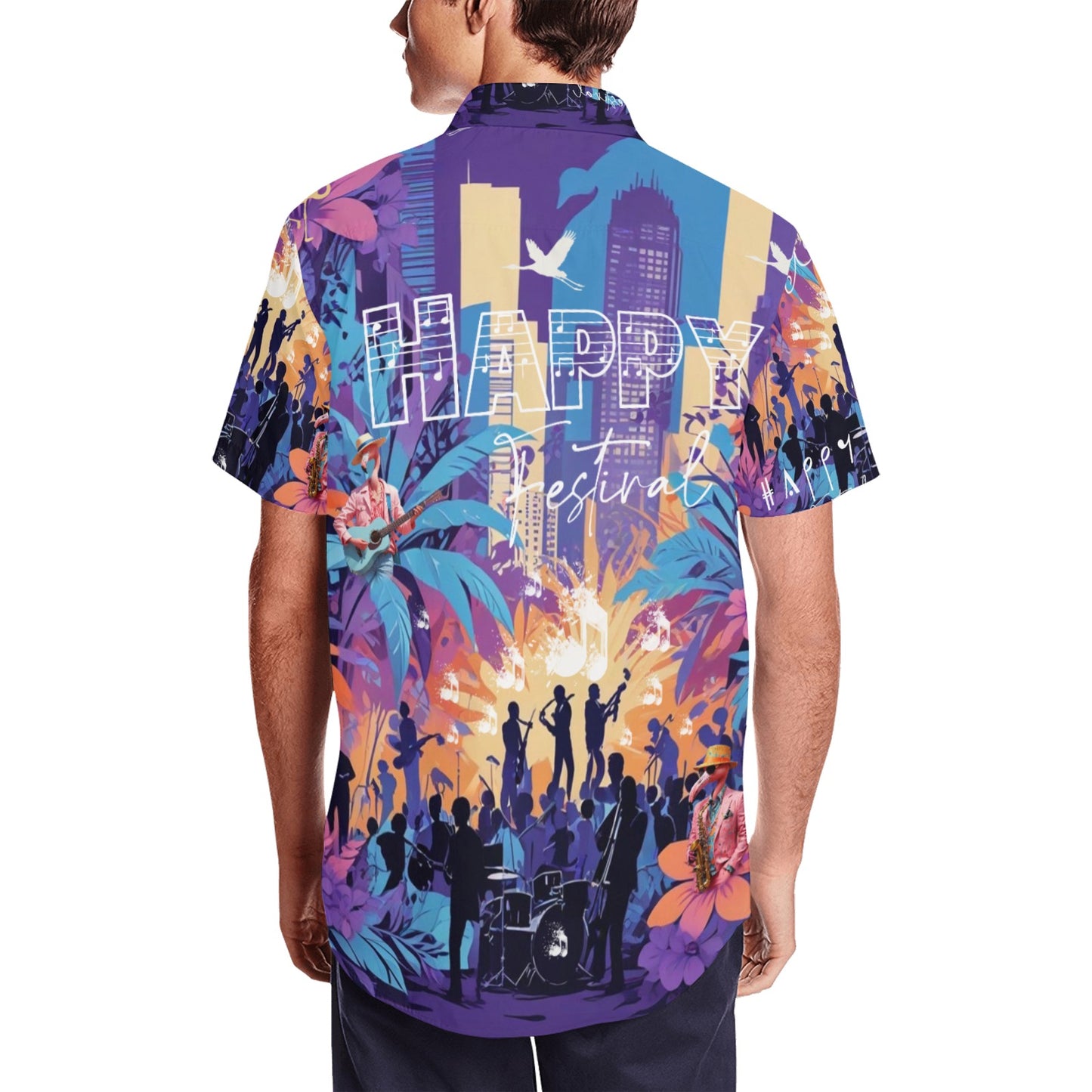 Men's Short Sleeve Shirt With Lapel Collar (Model T54)