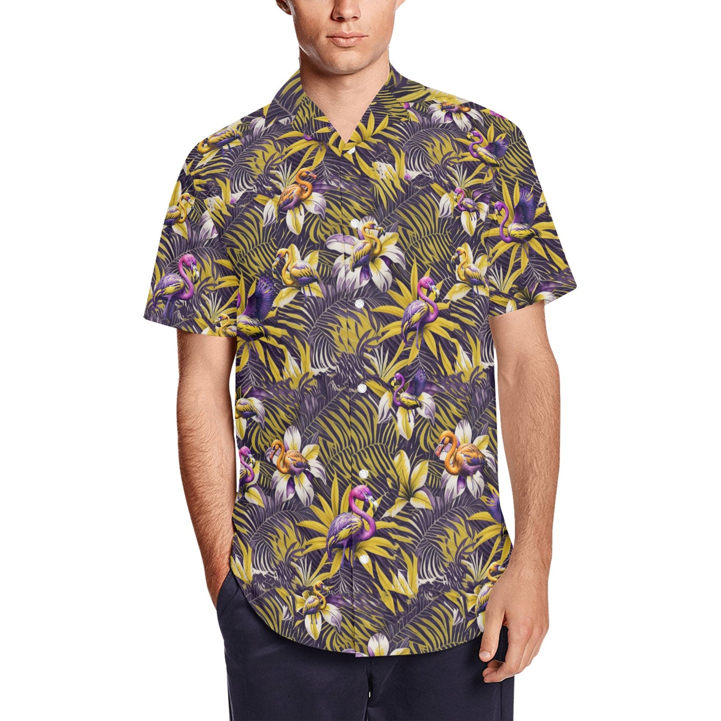 Men's Short Sleeve Shirt With Lapel Collar (Model T54)
