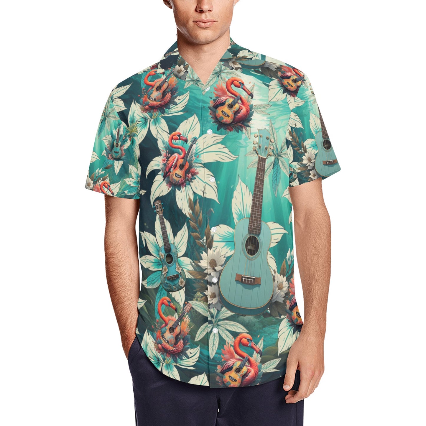 Men's Short Sleeve Shirt With Lapel Collar (Model T54)