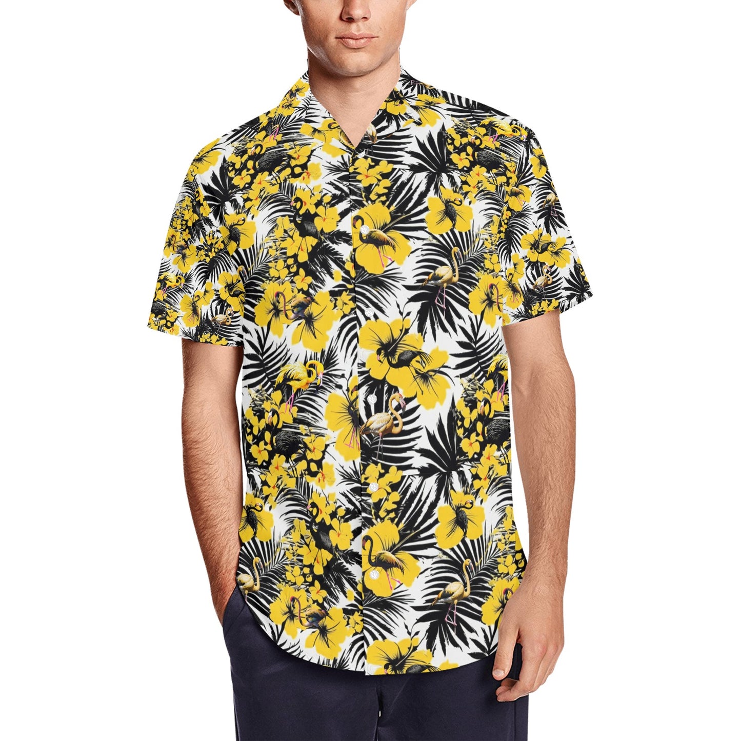 Men's Short Sleeve Shirt With Lapel Collar (Model T54)