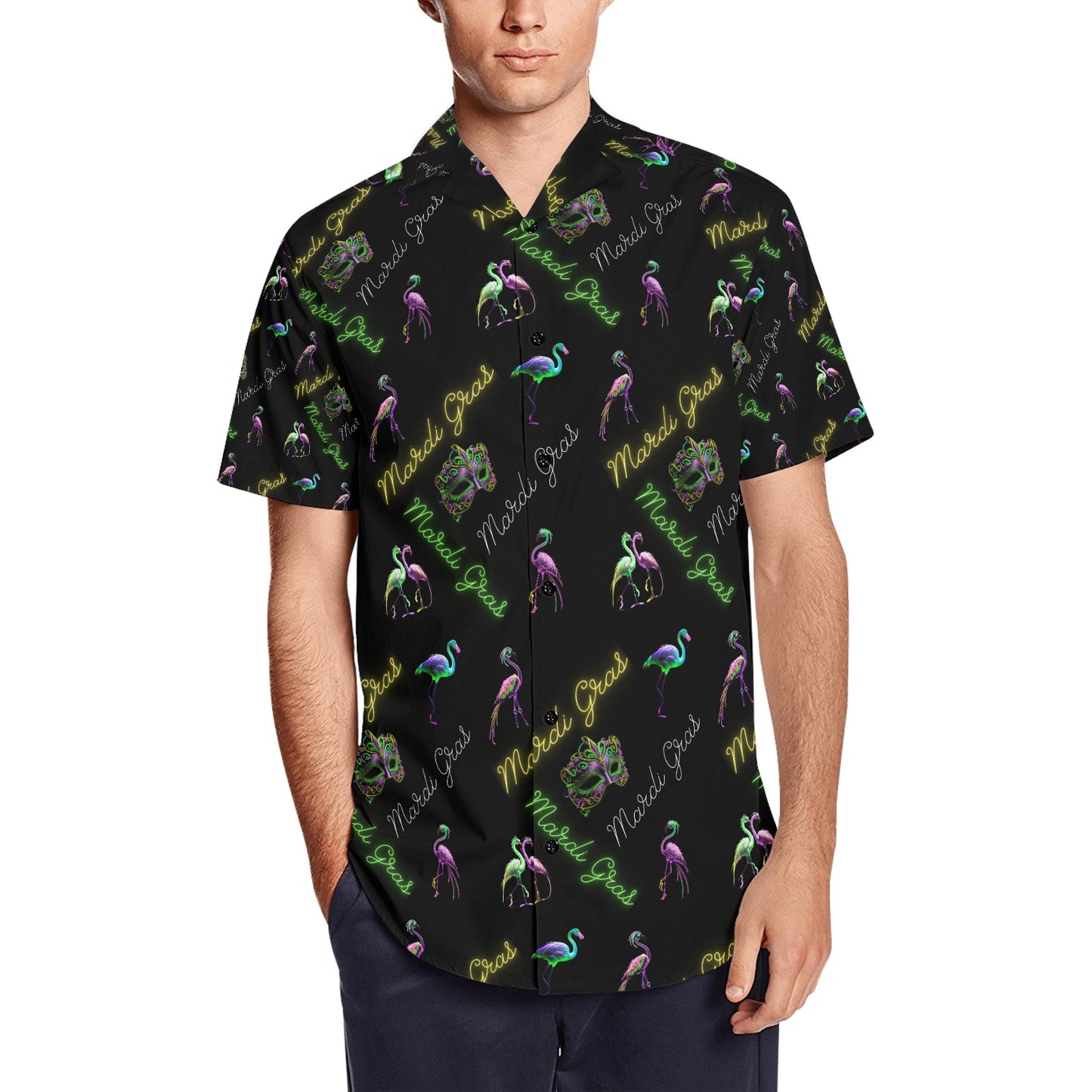 Men's Short Sleeve Shirt With Lapel Collar (Model T54)