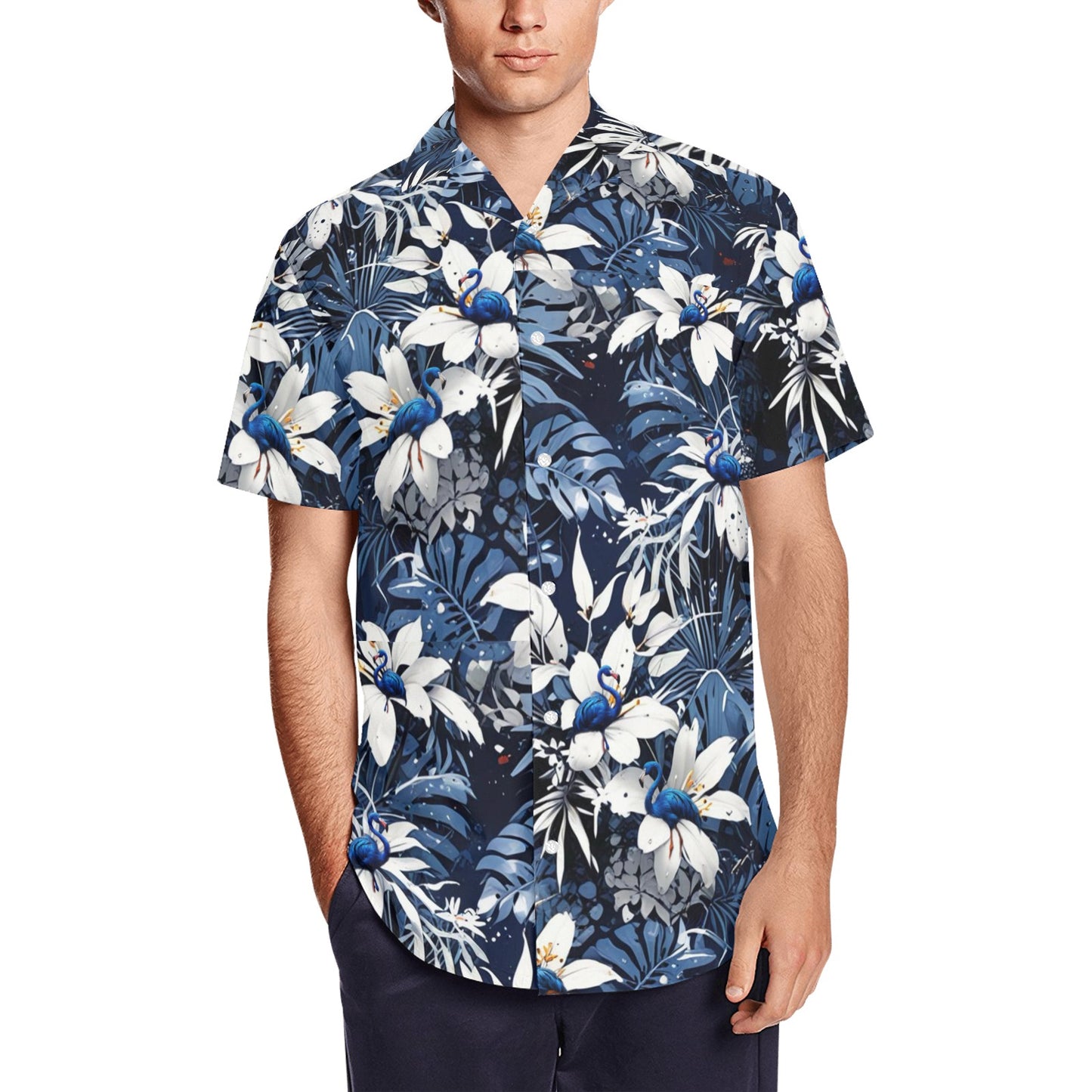 Men's Short Sleeve Shirt With Lapel Collar (Model T54)