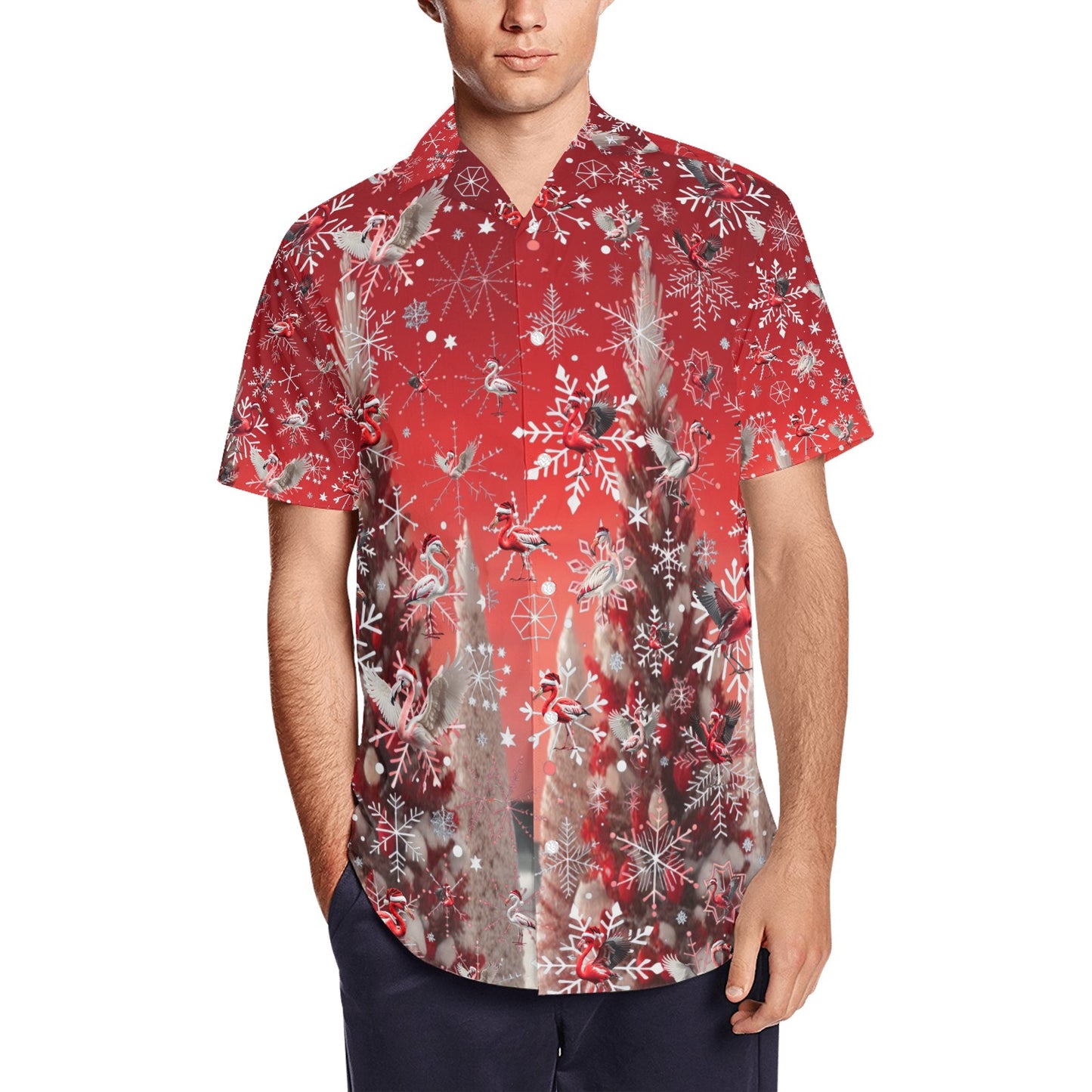 Men's Short Sleeve Shirt With Lapel Collar (Model T54)